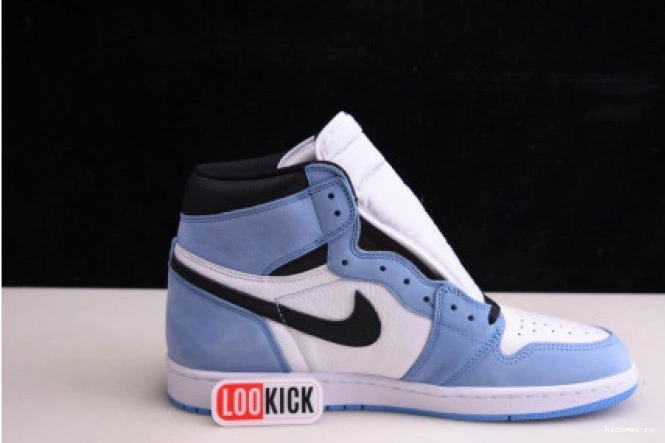 Cheap MAX UNIVERSITY RETRO 1 JORDAN BLACK WHITE AIR BLUE 555088-134 HIGH 0627